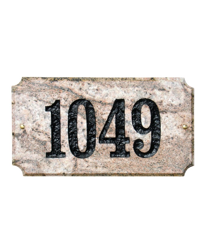 Qualarc Executive Rectangle 5 Color Granite Address Plaque - Black Text