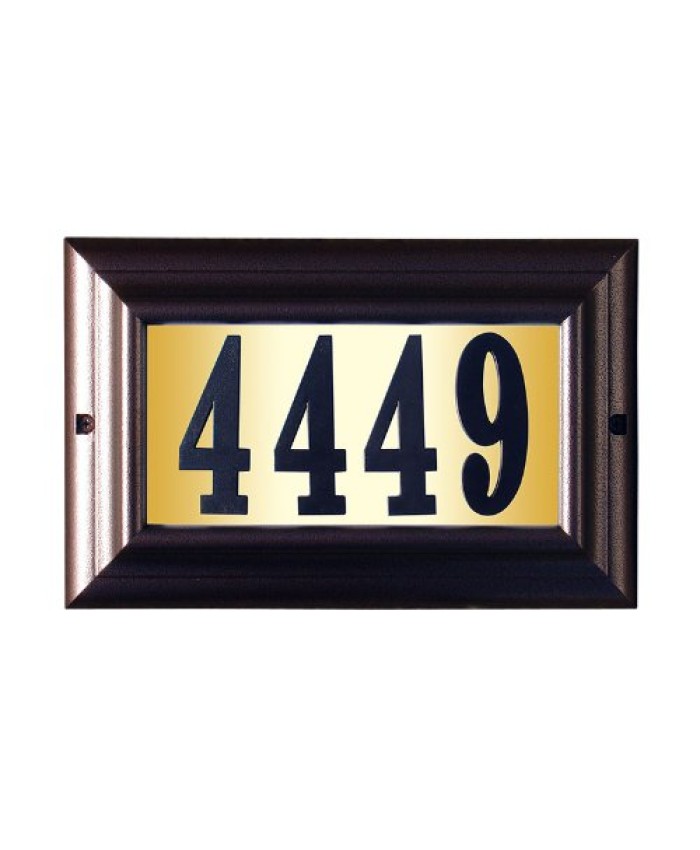Qualarc Edgewood Lighted Address Plaque Self Assembly Antique Copper