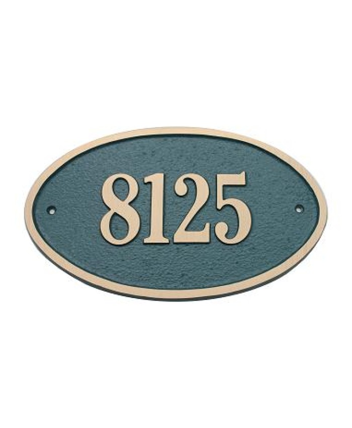 Majestic Elite Series Large Oval Address Plaque Solid Brass