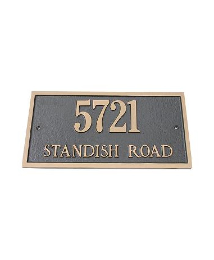 Majestic Elite Series Rectangle Address Plaque Solid Brass