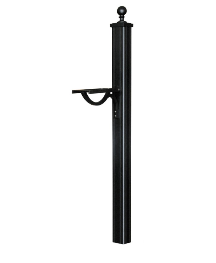 Main Street Square Mailbox Post Black
