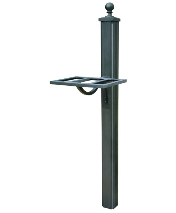 Main Street Square Double Mount Mailbox Post Black