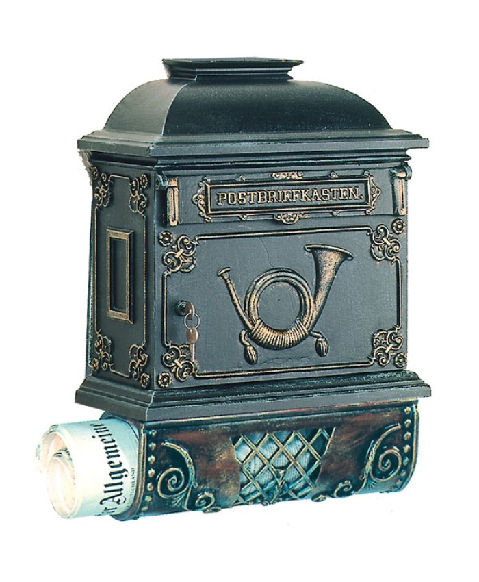 Dahlhaus 1524AZ Wall Mounted Mailbox with Newspaper Holder