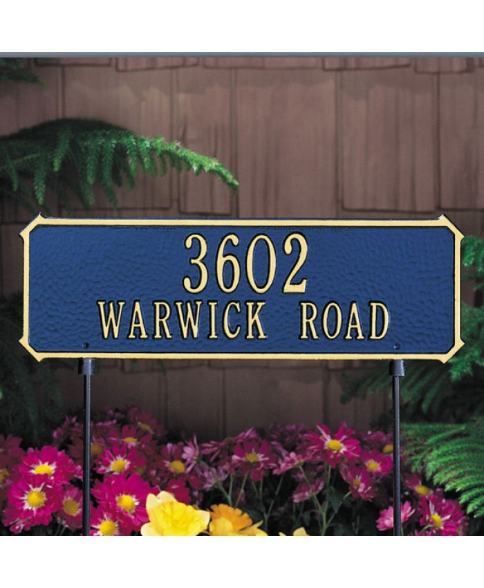 Rectangle Two Line Two Sided Lawn Plaque